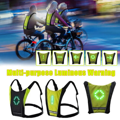 Gilet de cyclisme LED avec télécommande - Veste de sécurité haute visibilité pour vélo VTT