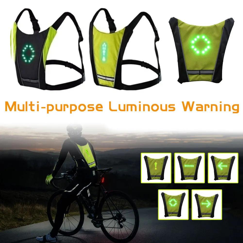 Gilet de cyclisme LED avec télécommande - Veste de sécurité haute visibilité pour vélo VTT