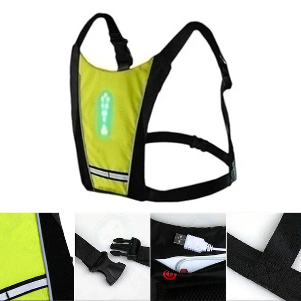 Gilet de cyclisme LED avec télécommande - Veste de sécurité haute visibilité pour vélo VTT