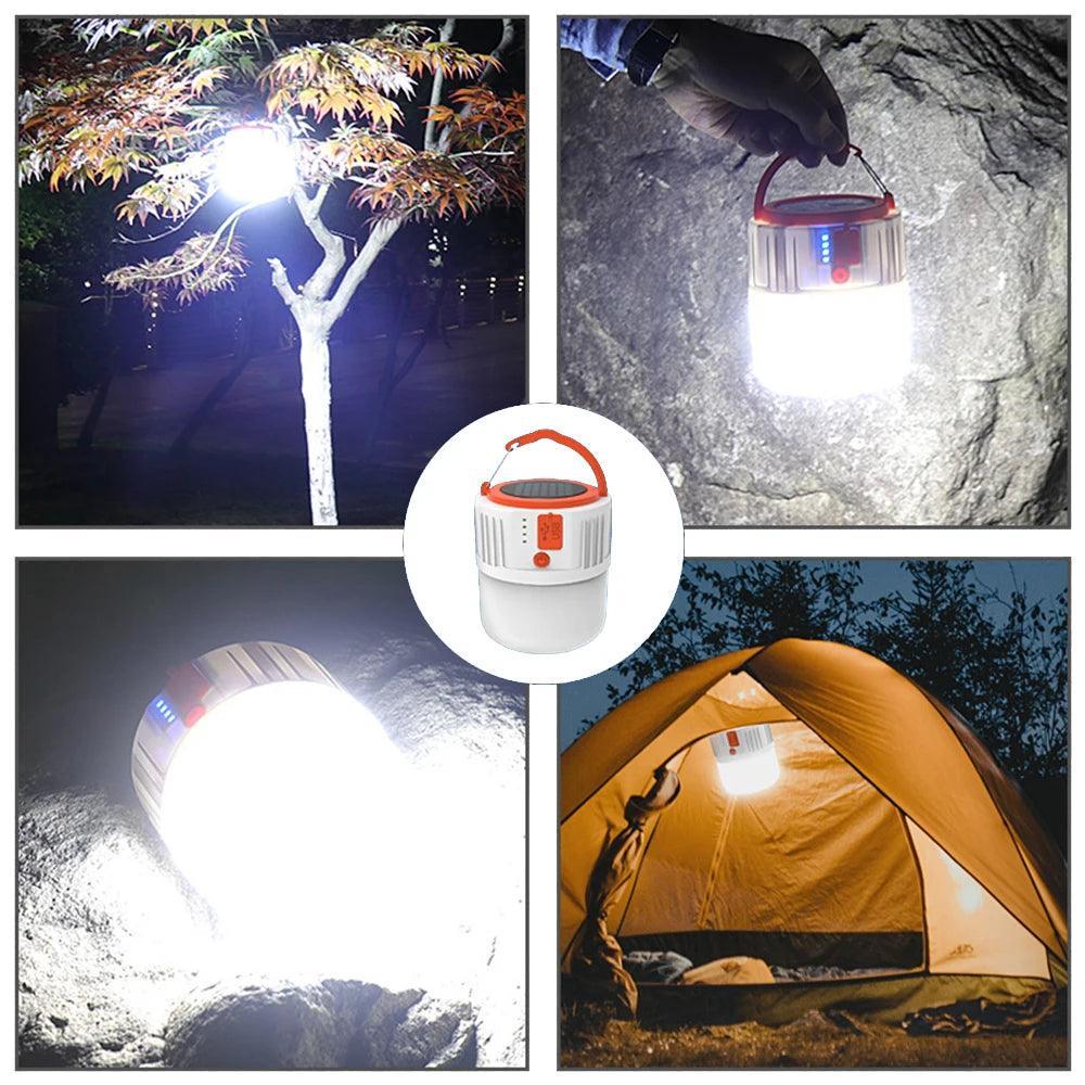 Lampe LED Solaire à Économie d'Énergie – Éclairage USB pour Camping et Urgences