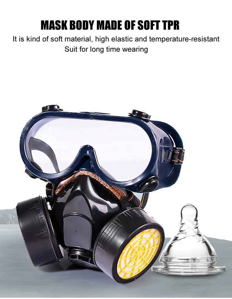 Lunettes Masque à Gaz Anti-Poussière avec Filtre – Protection et Sécurité