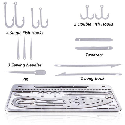 Équipement de Pêche Multifonction – Carte Multi-Outils Compacte pour Survie Outdoor