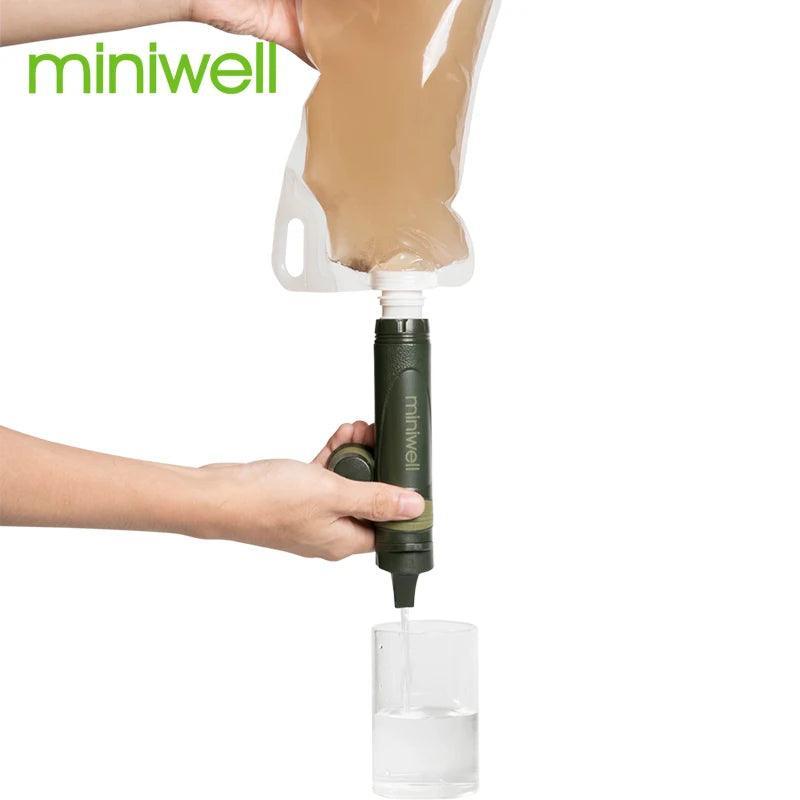 Miniwell Filtre à Eau Portable – Équipement de Survie Idéal pour Voyages et Outdoor