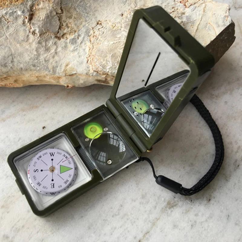 Boussole de Survie Militaire 10-en-1 – Multifonction LED et Sifflet