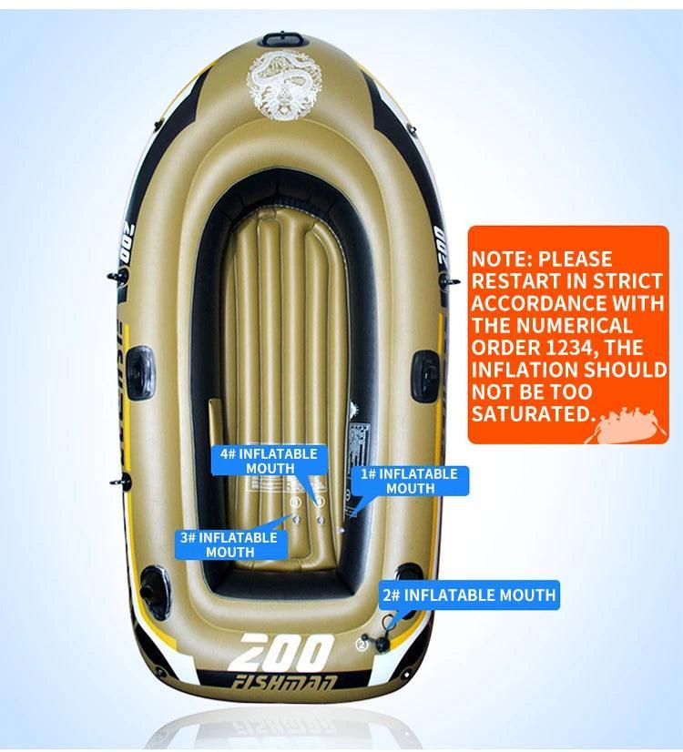 Bateau de Pêche Gonflable 3 Personnes – PVC Résistant pour Aventures Aquatiques