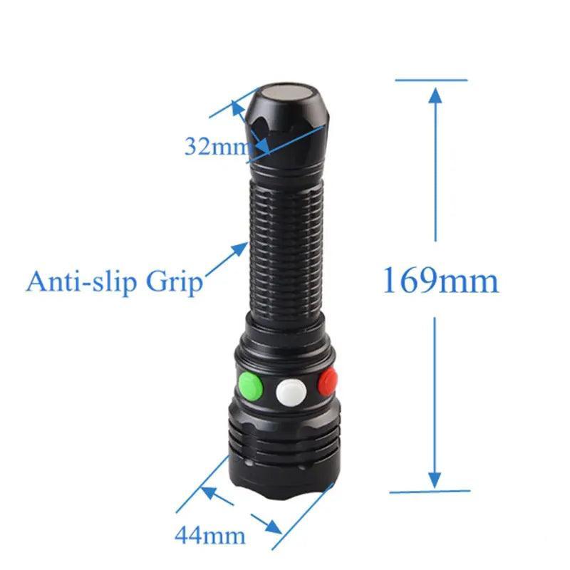 Lampe de Poche Multifonction Rechargeable – Torche à Signal Ferroviaire avec Base Magnétique