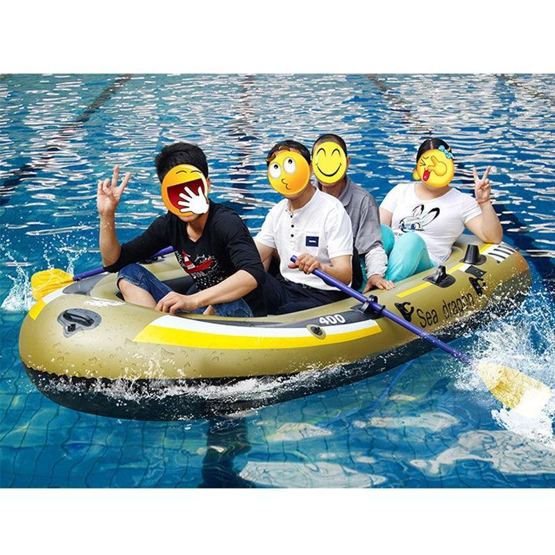 Bateau de Pêche Gonflable 3 Personnes – PVC Résistant pour Aventures Aquatiques