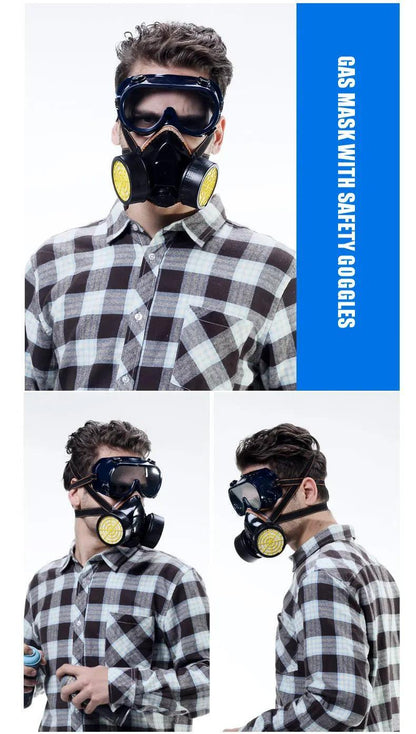 Lunettes Masque à Gaz Anti-Poussière avec Filtre – Protection et Sécurité