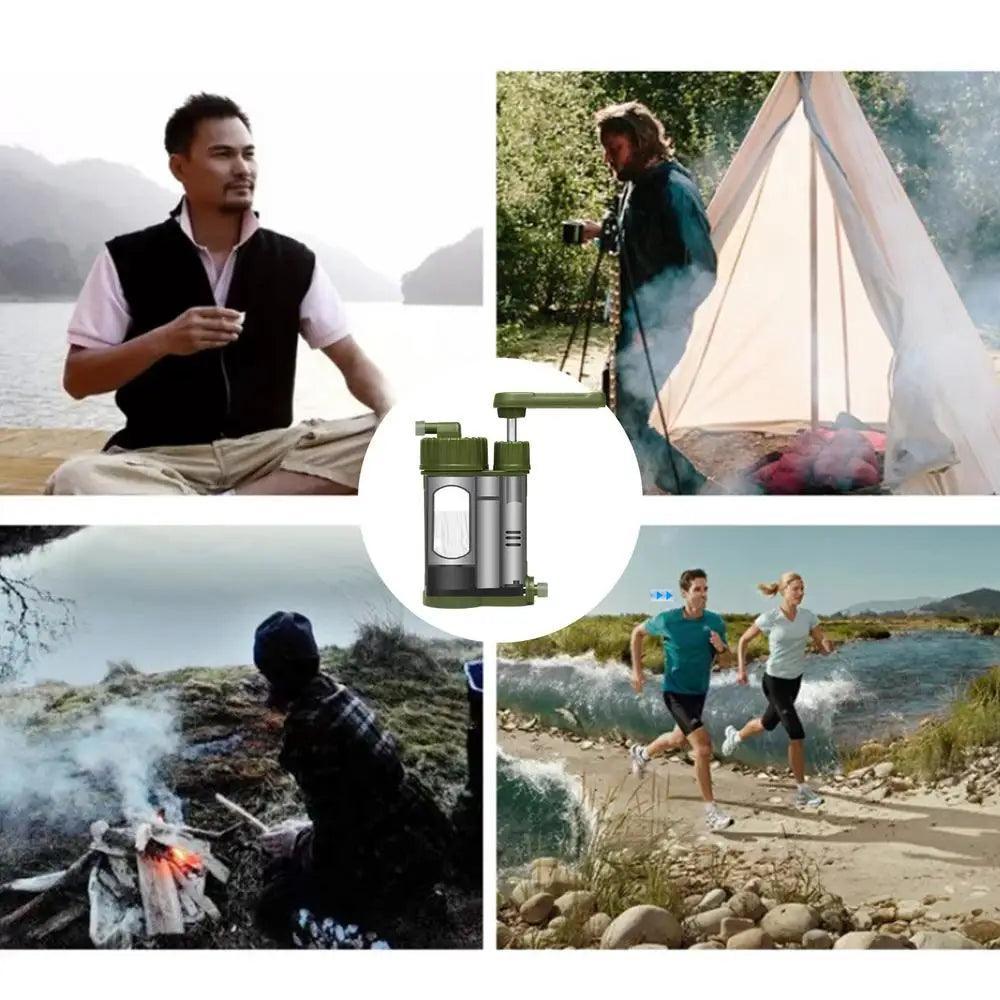 Filtre à Eau Portable avec Pompe à Main – Purification pour Survie et Outdoor