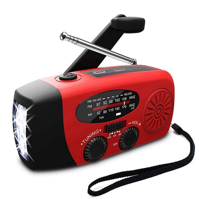 Radio Météo Portable Multifonctionnelle – Lampe de Poche LED et Charge Solaire - Variante