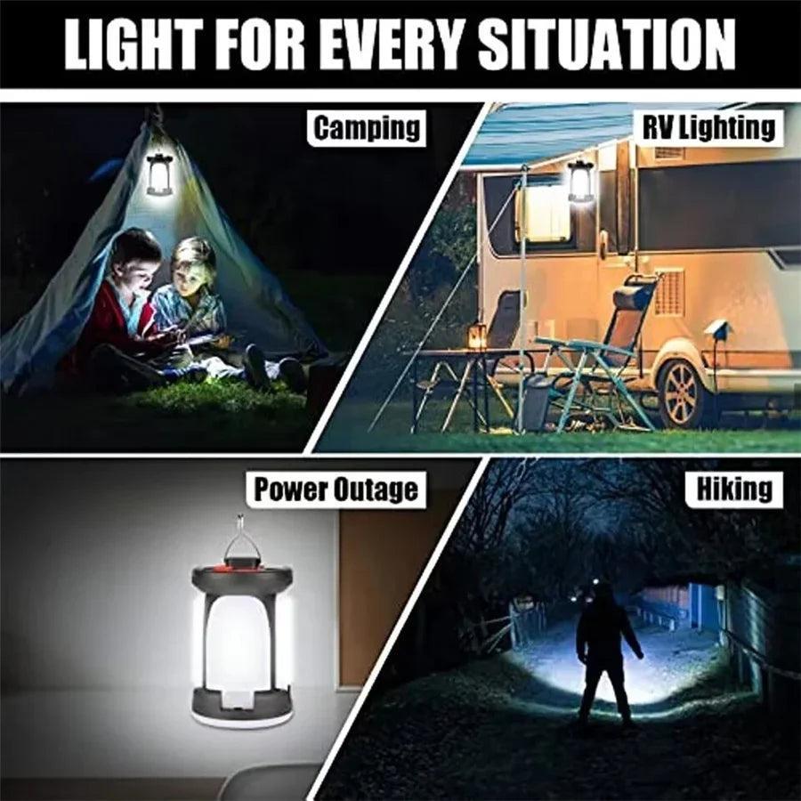 Lampe de Camping Solaire Portable – Éclairage LED Rechargeable USB