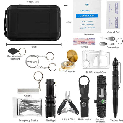 Kit de Survie Militaire 17-en-1 - Mini Outils de Camping