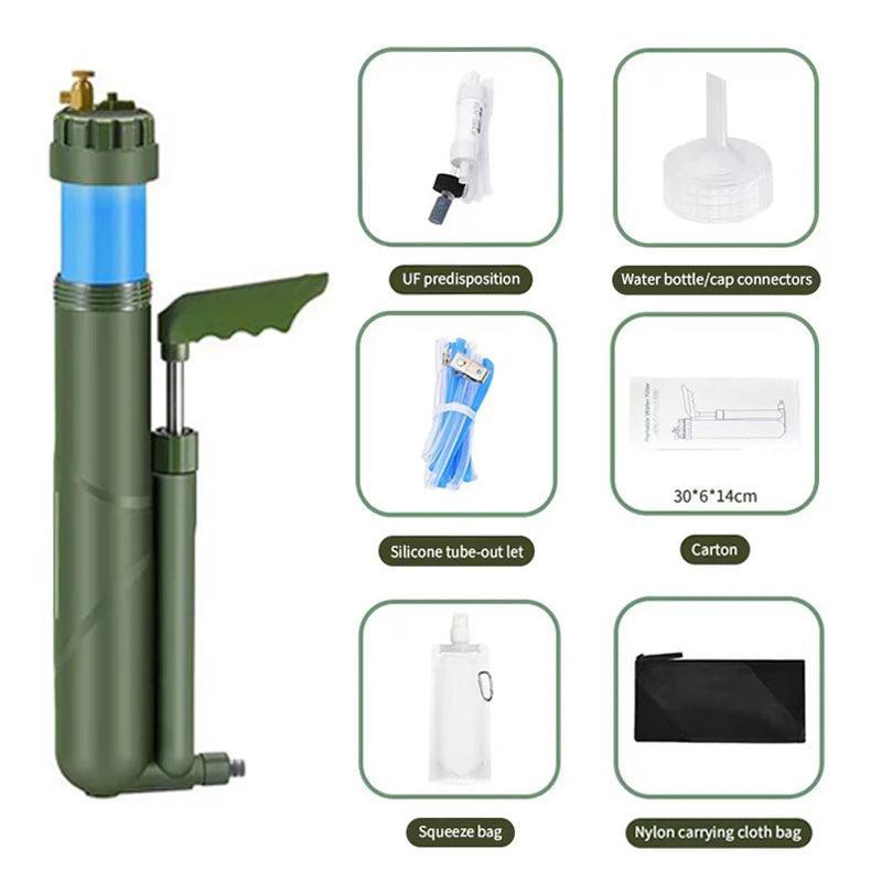 Filterwell Pompe à Main Portable – Filtre à Eau et Purificateur pour Survie Outdoor