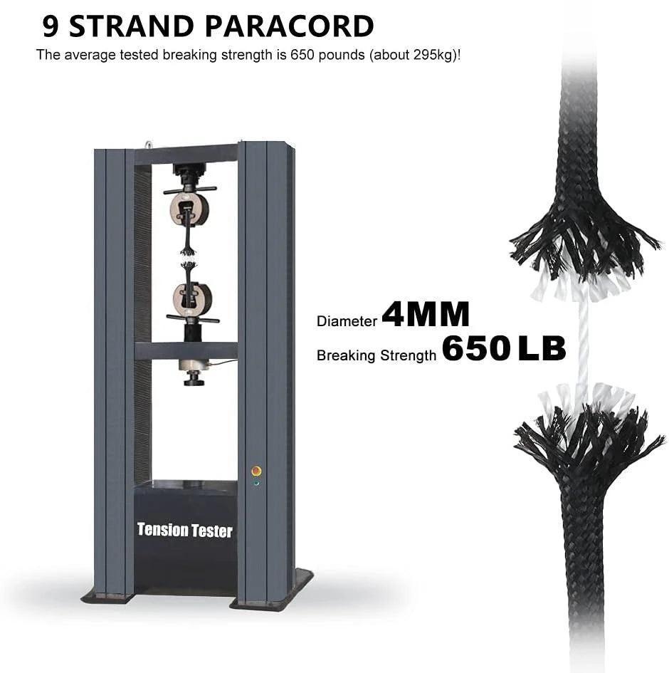 Paracorde de Survie Militaire – 9 Cœurs, 650lb, 5m à 31m