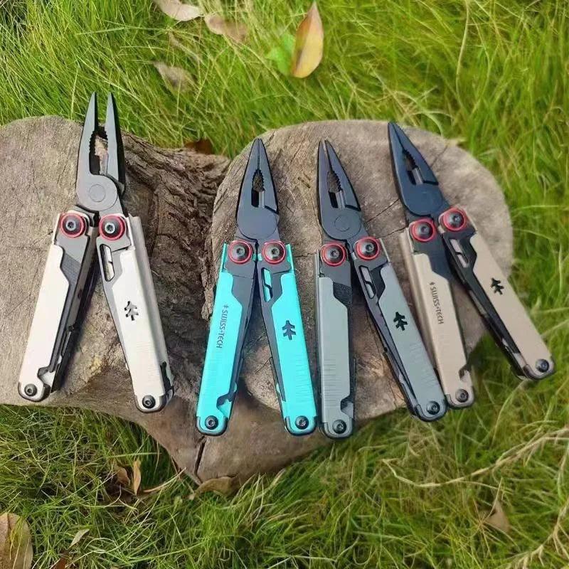 Swiss+Tech Couteau de Poche Pliant 16-en-1 : Multitool Compact pour Camping et Survie