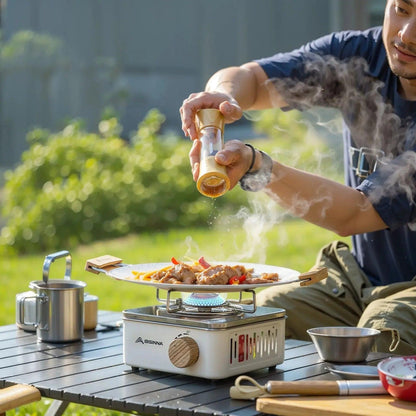 BISINNA Réchaud à Gaz de Camping Portable – Haute Puissance pour Vos Aventures