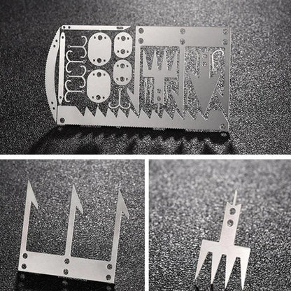 Carte d’Outils de Survie 22 en 1 – Compacte et Multifonctionnelle pour Outdoor et Urgences