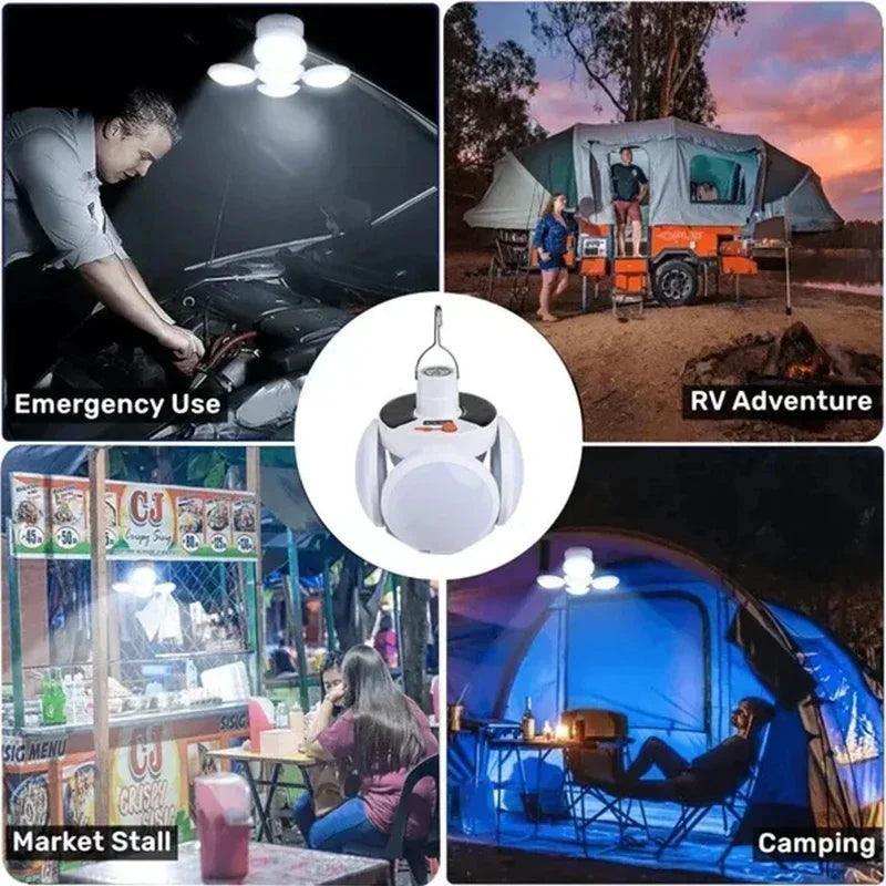 Lampe Solaire Pliante Rechargeable – Torche LED Portable pour Camping et Secours