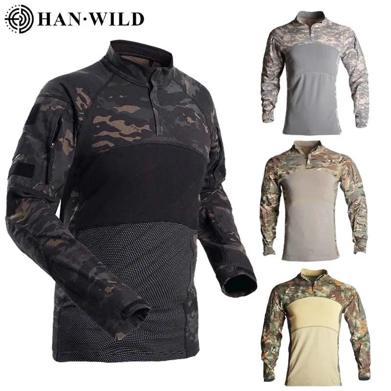 Chemises de Chasse Élastiques pour Hommes - Camouflage Outdoor