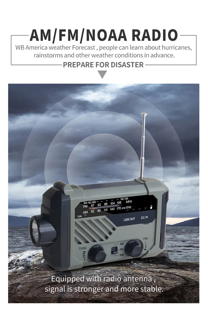 Radio d'Urgence Multifonction NoEnName_Null - Votre Compagnon de Survie Indispensable