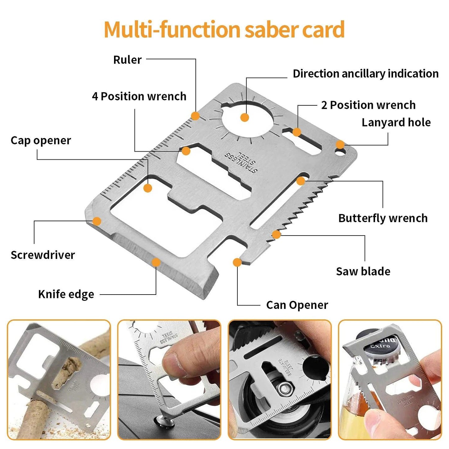 Kit de Survie Militaire 17-en-1 - Mini Outils de Camping