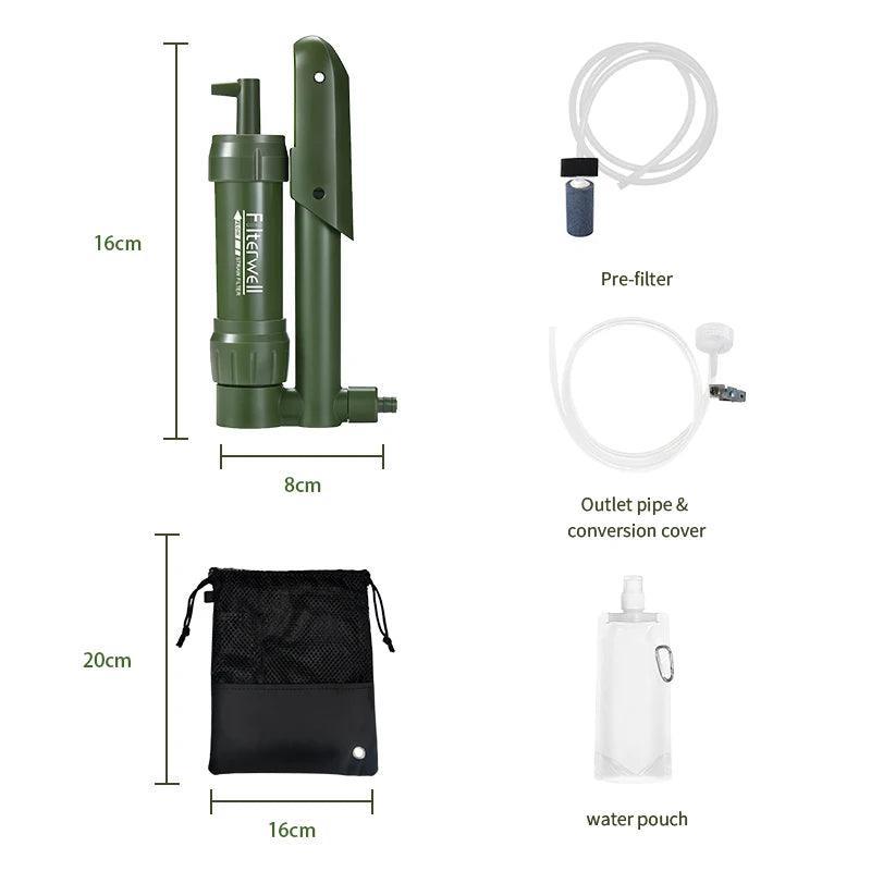 Filterwell Pompe à Main Portable – Filtre à Eau et Purificateur pour Survie Outdoor - Variante