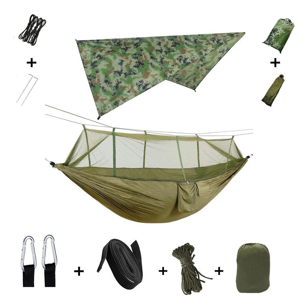 Hamac de Camping avec Moustiquaire – Abri Portable et Lit de Survie - Variante