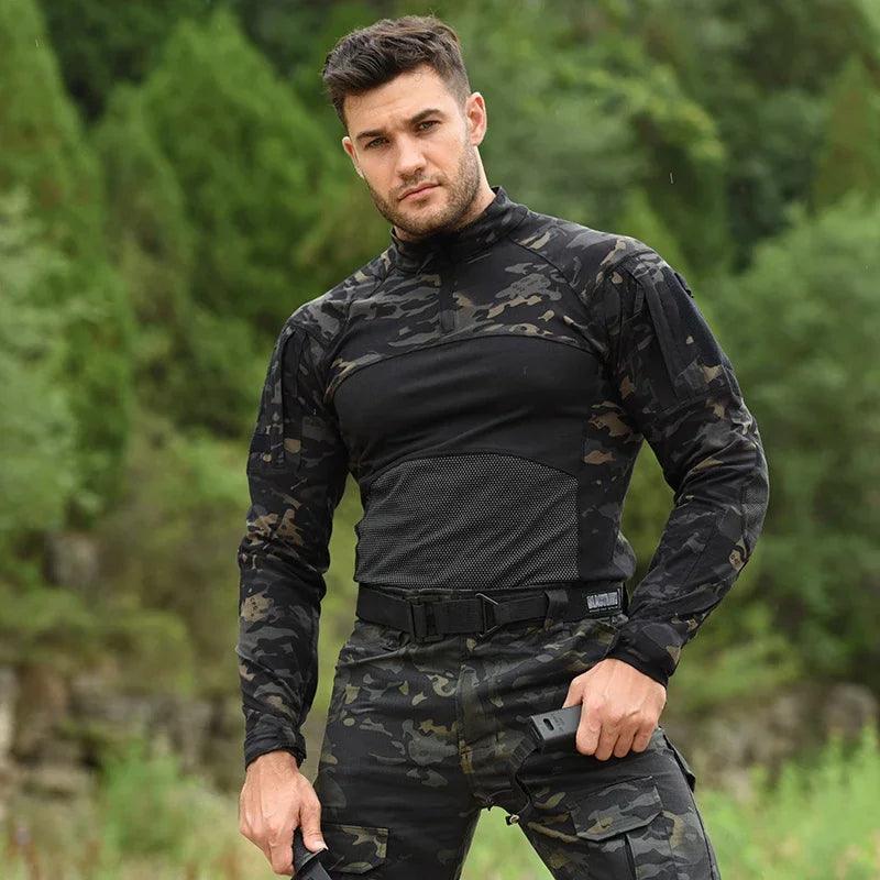 Chemises de Chasse Élastiques pour Hommes - Camouflage Outdoor