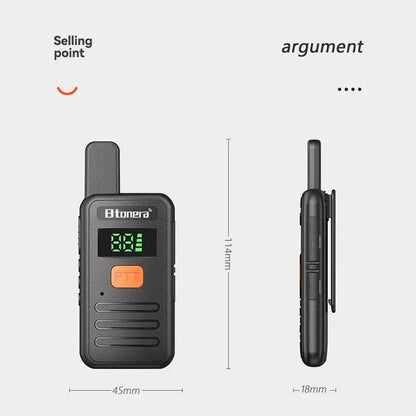 Mini Talkie-Walkie BTDX PMR 446 - Radio Portable Bidirectionnelle pour Survie et Chasse