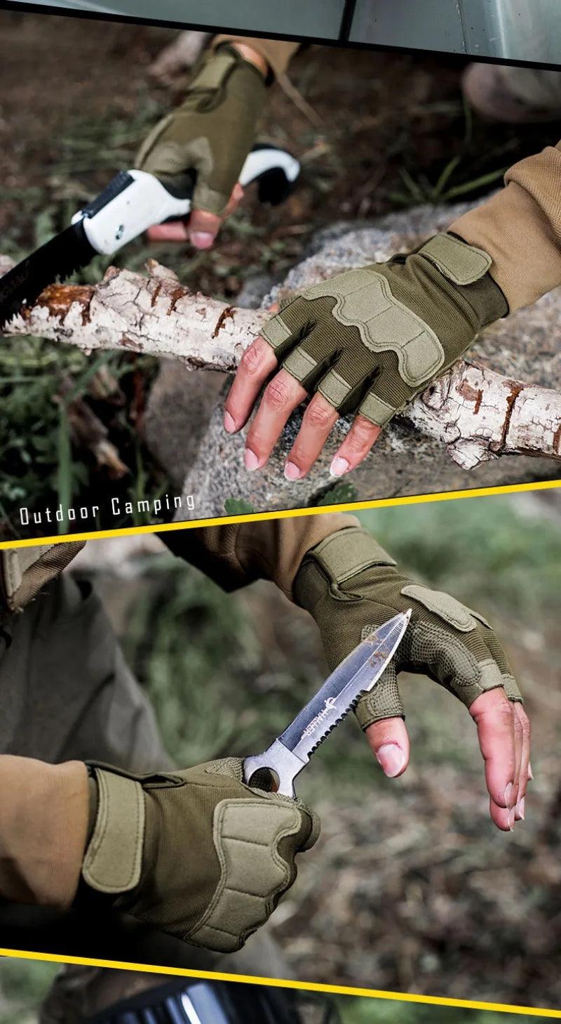 Gants de Chasse Demi-Doigt - Respirants et Résistants pour Outdoor