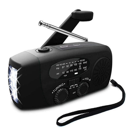 Radio Météo Portable Multifonctionnelle – Lampe de Poche LED et Charge Solaire - Variante