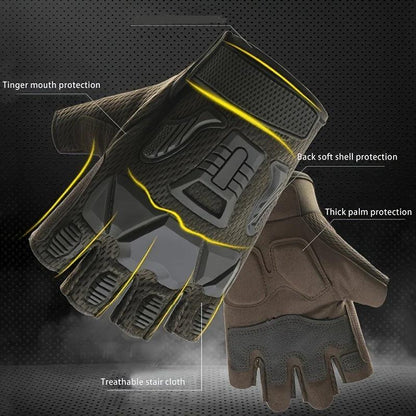 Gants de Moto à Coque Dure - Protection Demi-Doigt pour Sports Outdoor