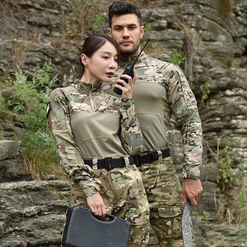 Chemises de Chasse Élastiques pour Hommes - Camouflage Outdoor