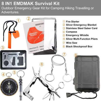 Kit de Survie en Plein Air - Équipement Multifonctionnel pour Camping et Aventures