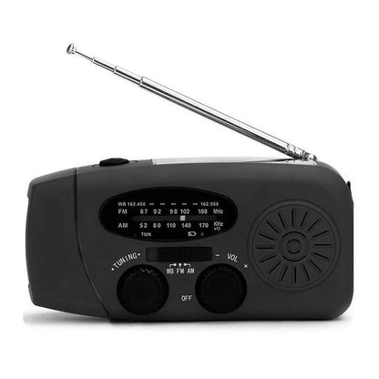 Radio Météo Portable Multifonctionnelle – Lampe de Poche LED et Charge Solaire