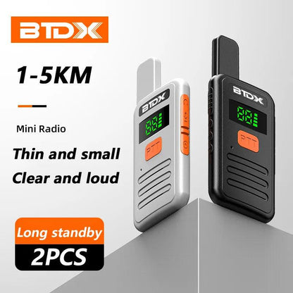 Mini Talkie-Walkie BTDX PMR 446 - Radio Portable Bidirectionnelle pour Survie et Chasse