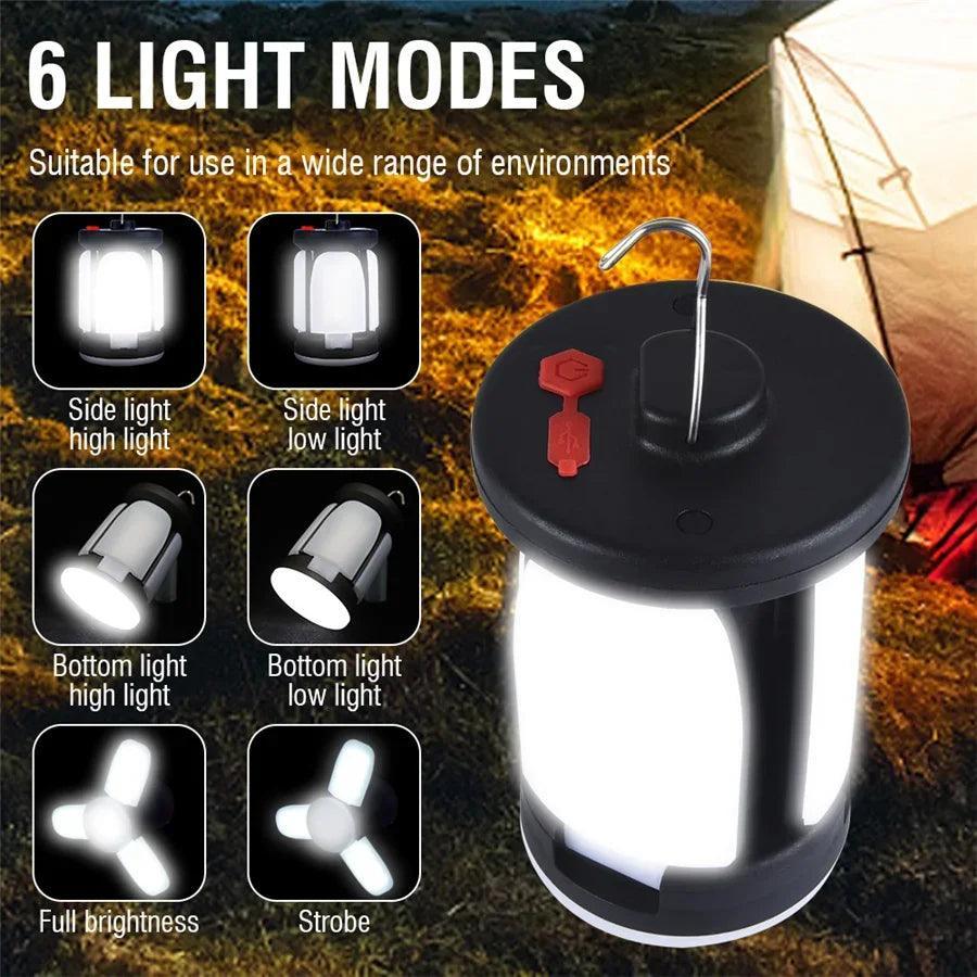 Lampe de Camping Solaire Portable – Éclairage LED Rechargeable USB