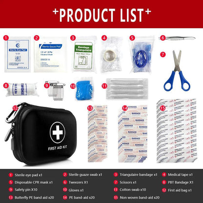 Trousse de Premiers Soins Médicaux d’Urgence – 91 Pièces Essentielles pour Maison, Voyage et Outdoor - Variante