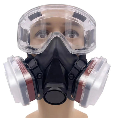 Masque à Gaz Anti-Poussière avec Lunettes Anti-Buée – Sécurité et Protection