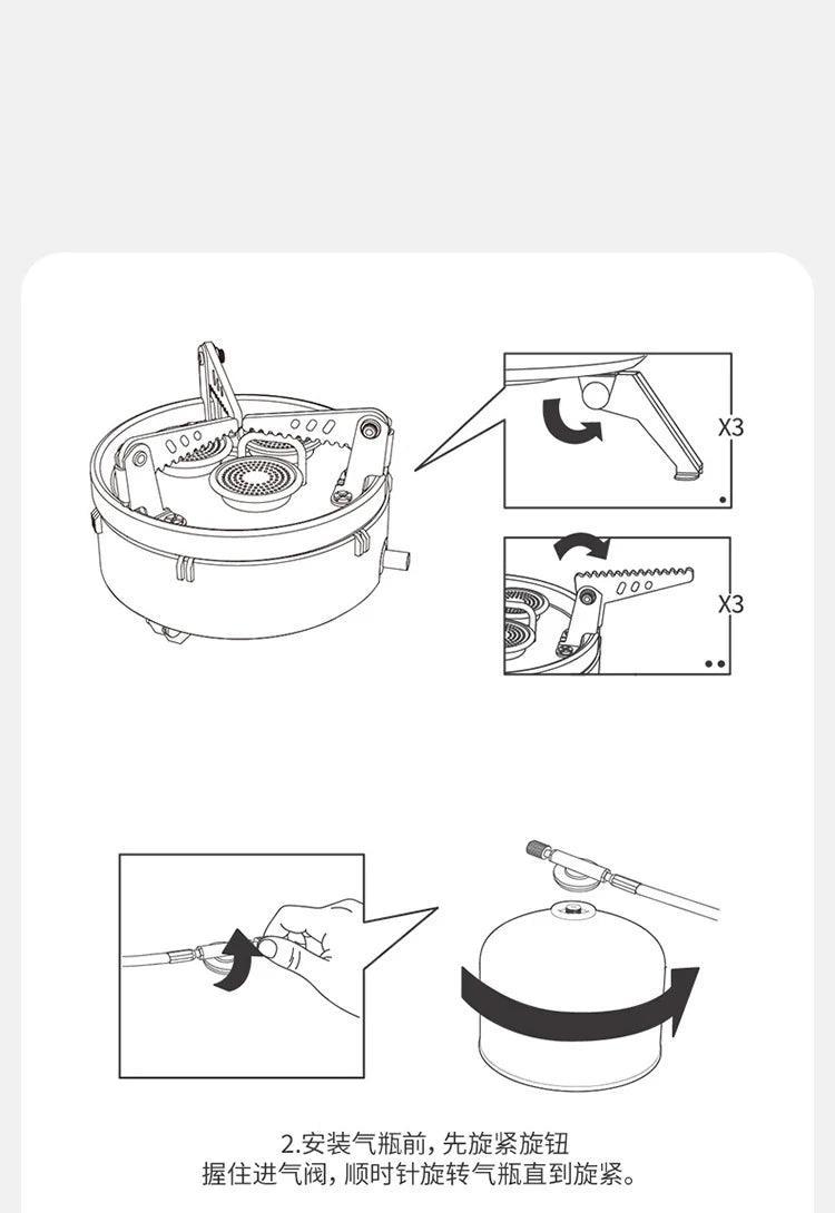 Réchaud de Camping Natureifa – Réchaud à Gaz Pliable pour Pique-Nique et Outdoor