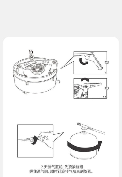 Réchaud de Camping Natureifa – Réchaud à Gaz Pliable pour Pique-Nique et Outdoor