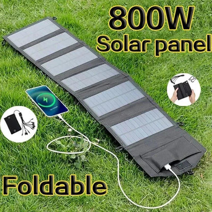 Panneaux Solaires Portables Pliables – Chargeur USB 800W pour Énergie Mobile