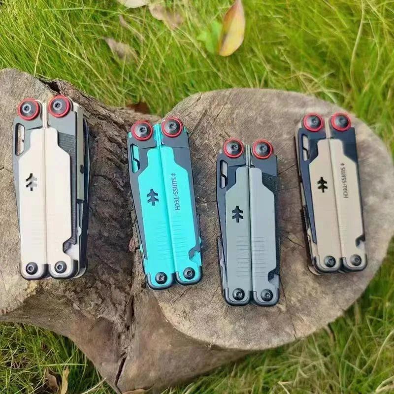 Swiss+Tech Couteau de Poche Pliant 16-en-1 : Multitool Compact pour Camping et Survie