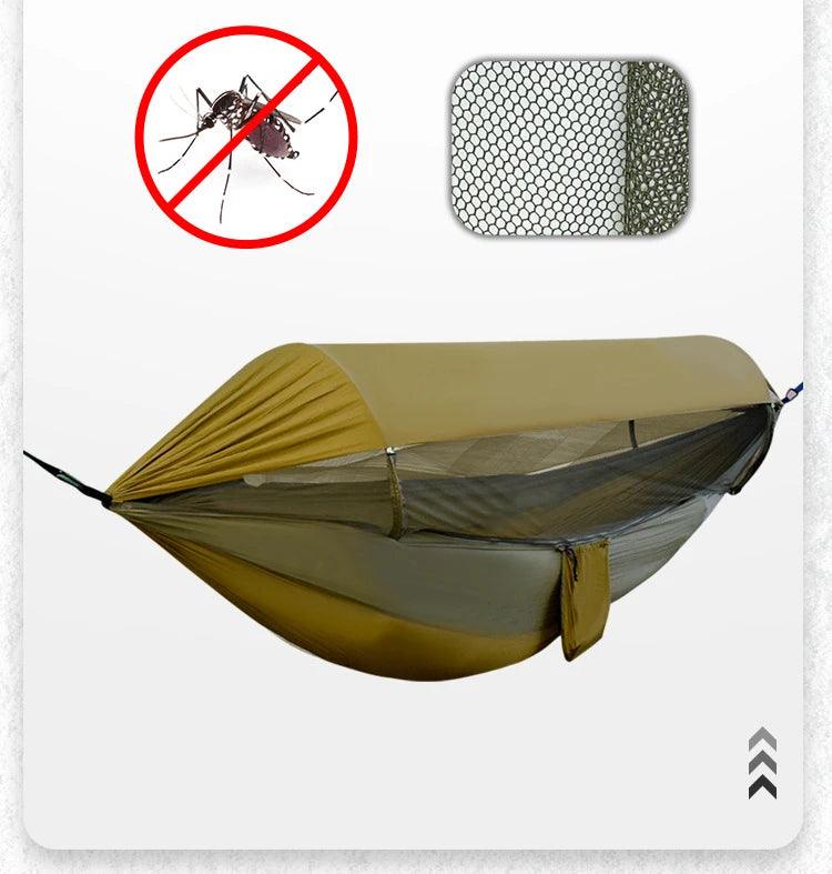 Hamac Extérieur Imperméable en Nylon - Tente Anti-Moustique pour Camping et Survie