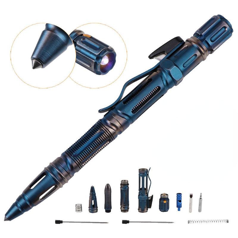 Stylo de Survie Multifonction 7-en-1 avec LED, Sifflet et Brise-Glace