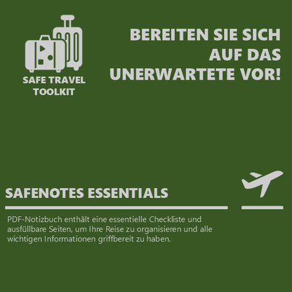 'SafeNotes Essentials' Bloc-notes PDF essentiel pour les voyageurs