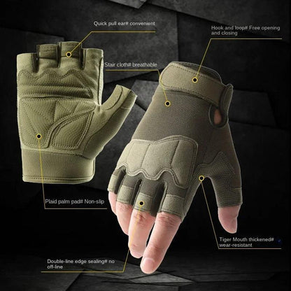 Gants de Chasse Demi-Doigt - Respirants et Résistants pour Outdoor