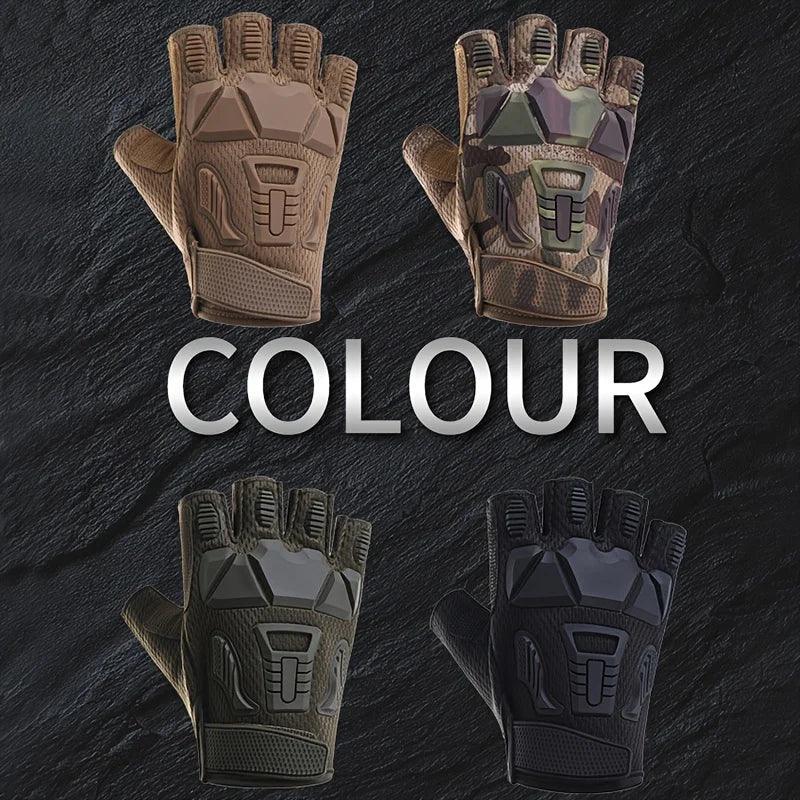 Gants de Moto à Coque Dure - Protection Demi-Doigt pour Sports Outdoor