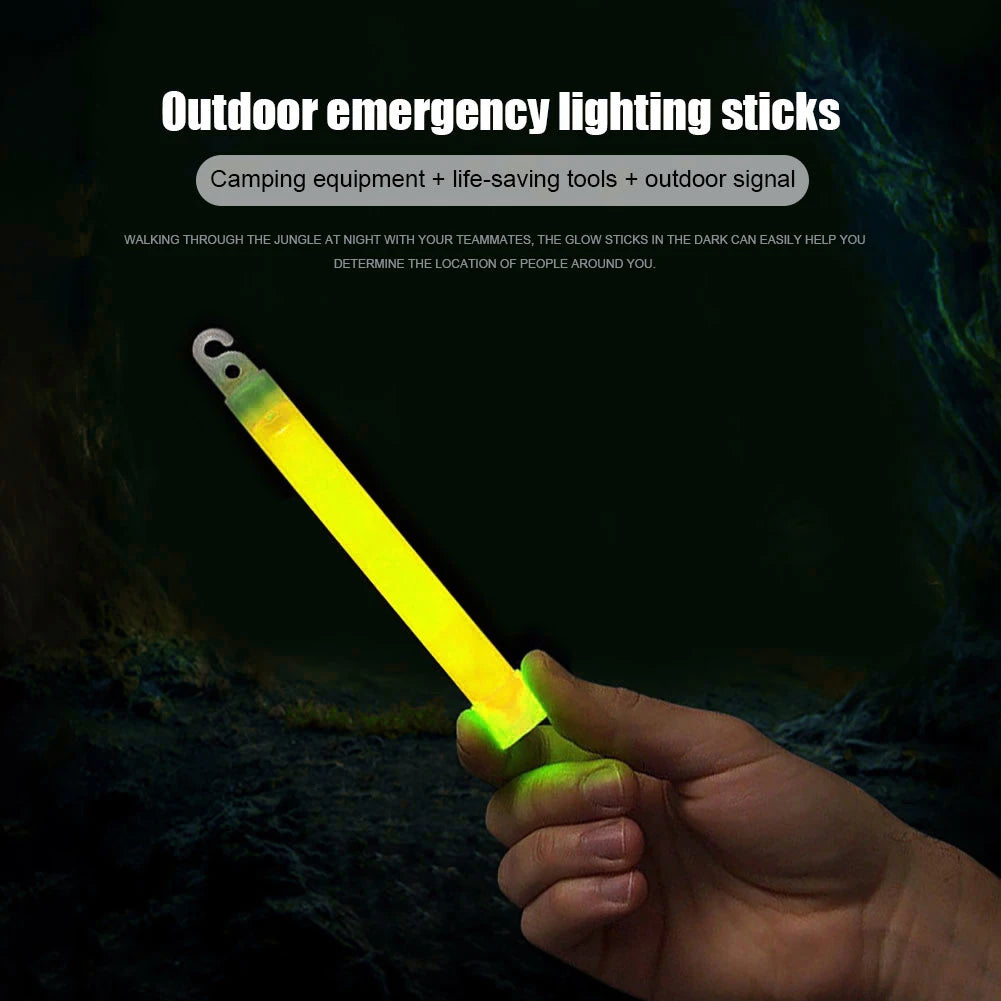 Kit de survie avec bâtonnets lumineux fluorescents de 6 pouces