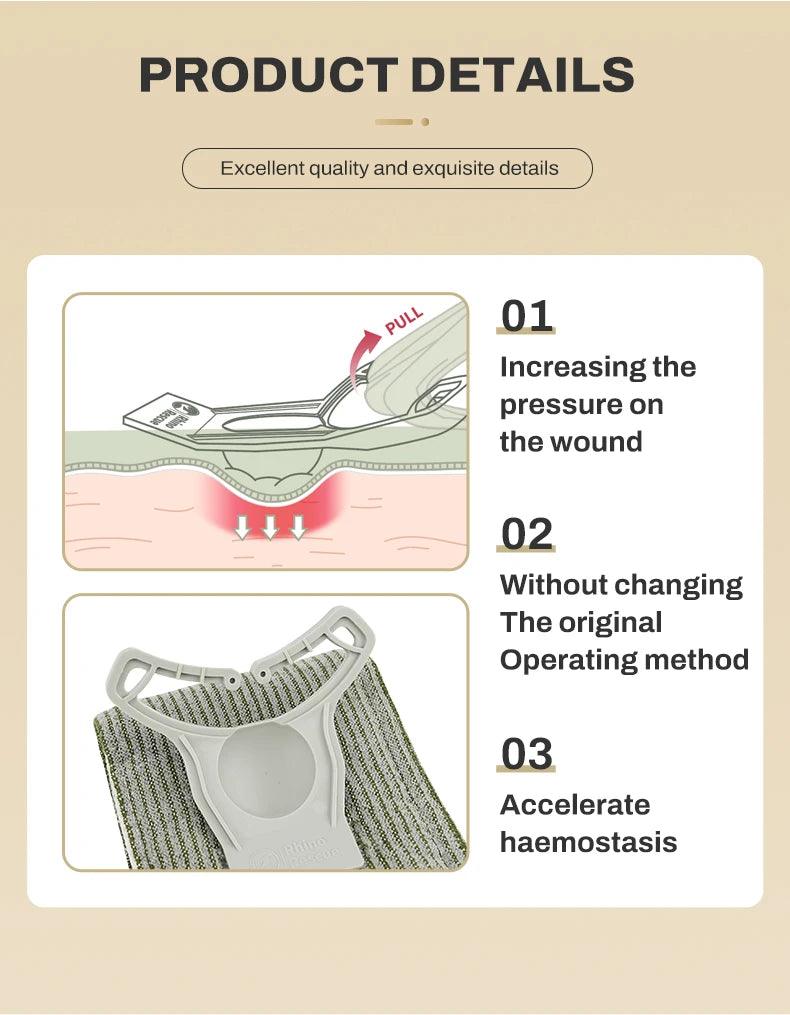 Bandage de Secours à Pression 4 Pouces – Trousse de Premiers Soins pour Urgences Traumatiques